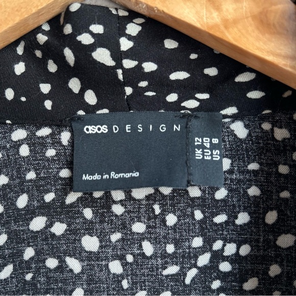 ASOS | Black and White Front Tie Wrap Top - Picture 7 of 8